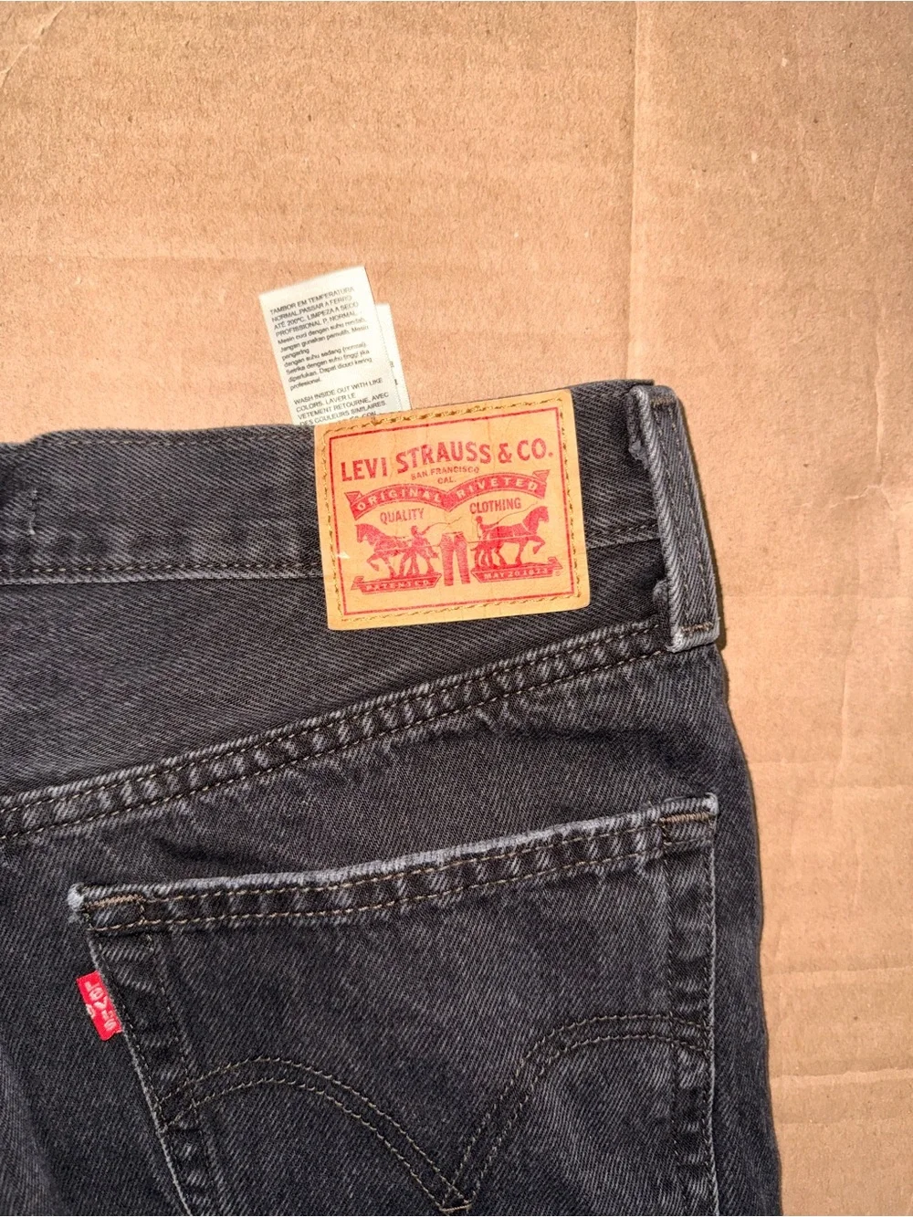 Levi’s 94 Baggy Wide Leg Jeans Black Wash High Rise W29 L31 100% Cotton - Picture 9 of 11